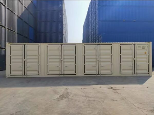 4 Contenedor High Cube de 40 pies con 4 puertas laterales color beige