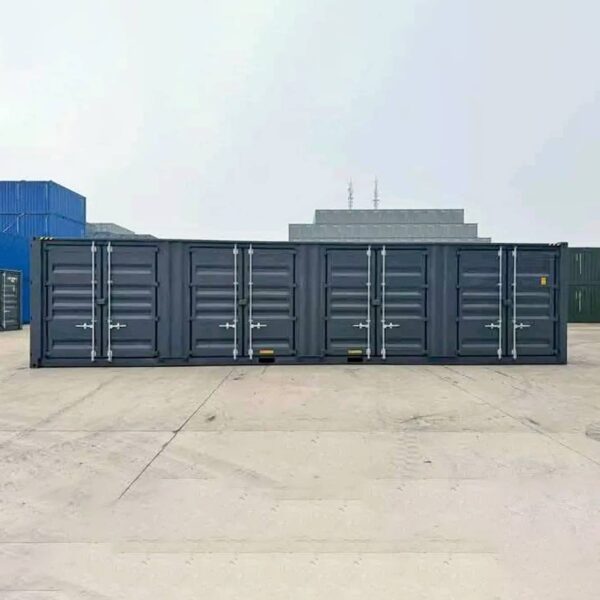 container-4-portes-laterales-40-pieds-high-cube Contenedor High Cube de 40 pies con 4 puertas laterales gris oscuro