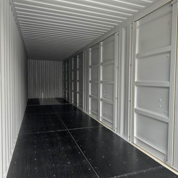 conteneur-self-stockage-40-pieds-high-cube Contenedor High Cube de 40 pies con 4 puertas laterales gris oscuro